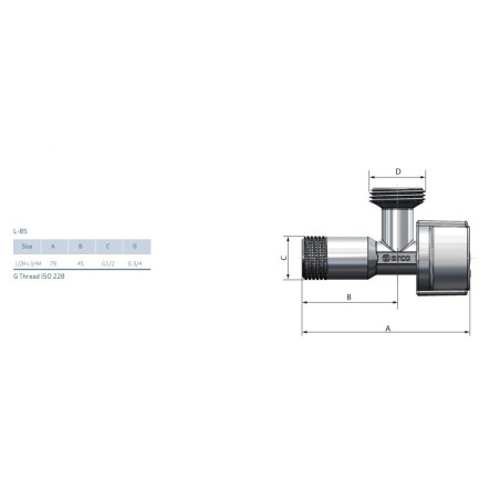 ARCO Zawór kątowy pralkowy GZ 1/2" x GZ 3/4" 00728