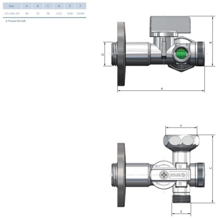 ARCO Zawór kątowy antykamienny filtr z polimeru GZ 1/2" x GZ 3/4" x GZ 3/8" z zaślepką GZ 3/4" DUAL29