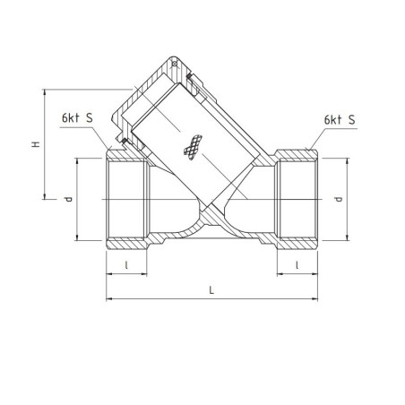 PERFEXIM  FILTR SKOŚNY SIATKOWY 1" PHA-060 03-060-0250-000