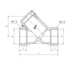 PERFEXIM  FILTR SKOŚNY SIATKOWY 3" PHA-060 03-060-0800-000