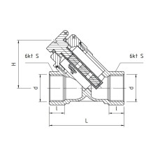 FILTR SKOŚNY SIATKOWY Z WKŁADEM MAGNETYCZNYM 1" PHA-060M 03-060-0250-100