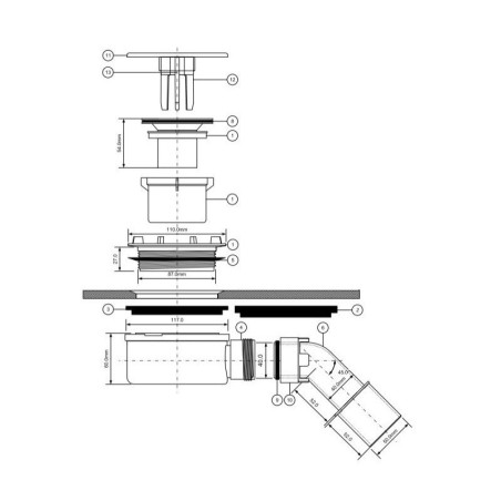 McAlpine Syfon brodzikowy 90mm HC2730LCPN-PB