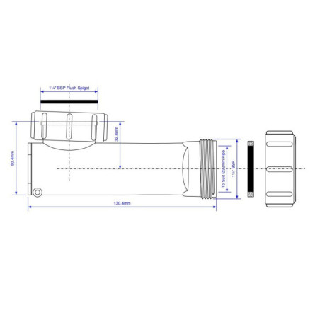 McAlpine Syfon umywalkowy niski 5/4"x32mm z membraną silikonową WHB1-32