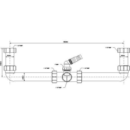 McAlpine Przyłącze do zestawu zlewozmywakowego, dwukomorowego 6/4"x40mmx6/4" z podłączeniem do pralki lub zmywarki HC11