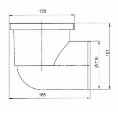 AKCES Kratka ściekowa boczna 150 x 150 DN 110 biała plastik 11253B