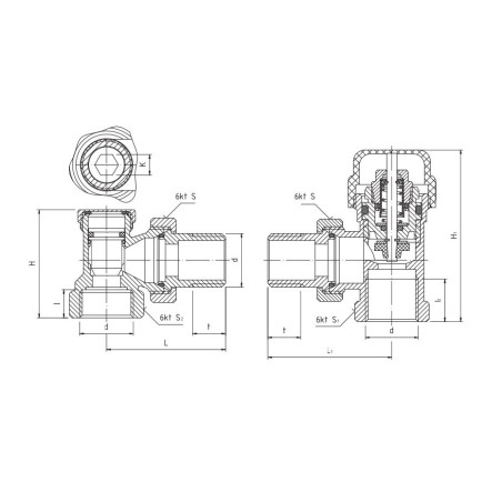 PERFEXIM KOMPLET TERMOSTATYCZNY KĄTOWY GRZEJNIKOWY 1/2" biały PHA-025W