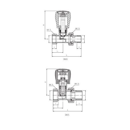 PERFEXIM Zawór grzejnikowy prosty 3/8" PHA-030 20-030-0000-300