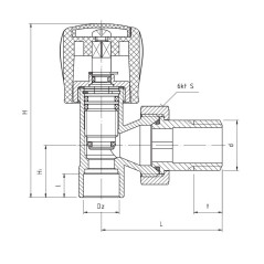 PERFEXIM Zawór Grzejnikowy Kątowy do Wlutowania 1/2" PHA-032/L