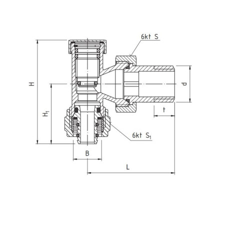 PERFEXIM ZAWÓR GRZEJNIKOWY ODCINAJĄCY KĄTOWY 16 x 2 1/2" PHA-033 PEX