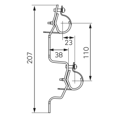 Ferro Komplet uchwytów do rozdzielaczy sanitarnych 3/4" LC2RDW20