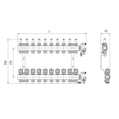 PERFEXIM ROZDZIELACZ 7 OBWODOWY MOSIĘŻNY Z ROTAMETREM - KOMPLET PHA-107 30-107-0700-000