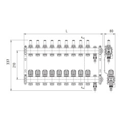 PERFEXIM ROZDZIELACZ 6 OBWODOWY ZE STALI NIERDZEWNEJ Z ROTAMETREM - KOMPLET PHA-127 30-127-0600-001