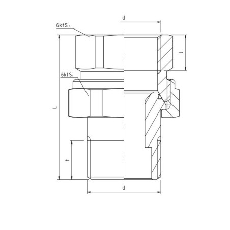 PERFEXIM ŚRUBUNEK PROSTY O-RING MOSIĘŻNY WZMOCNIONY PHA-300 3/4"