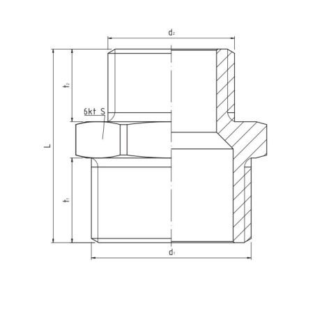 PERFEXIM NYPEL REDUKCYJNY MOSIĘŻNY WZMOCNIONY PHA-307 3/4" x 1/2"