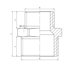 PERFEXIM NYPEL REDUKCYJNY MOSIĘŻNY WZMOCNIONY PHA-307 1" x 1/2"