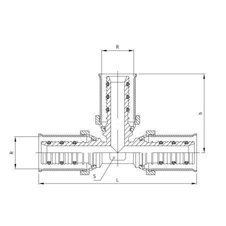 PERFEXIM Trójnik PRESS PLUS DN25 Równoprzelotowy 62-909-0250-000