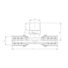 PERFEXIM Trójnik Redukcyjny Zaprasowywany 25 x 3/4" x 25 GZ 911 62-911-2520-000