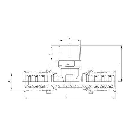 PERFEXIM Trójnik Redukcyjny Zaprasowywany 25 x 3/4" x 25 GZ 911 62-911-2520-000