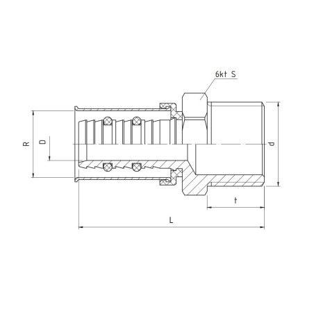 PERFEXIM NYPEL REDUKCJA ZAPRASOWYWANY GZ 731 20 x 1/2" 62-731-2015-000