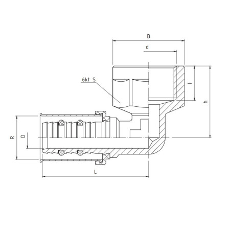 PERFEXIM Kolano Redukcyjne Zaprasowywane 16 x 1/2" GW 735 62-735-1615-000