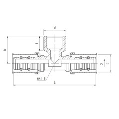 PERFEXIM Trójnik zaprasowywany 32 x 1" x 32 GZ 739 62-739-3225-000