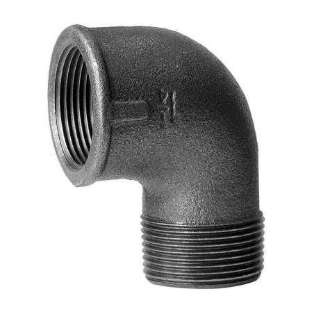 FITTING Kolano nakrętno wkrętne STRONG Czarne A4 GW x GZ 1" FIT 92C-1