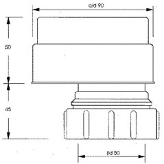 McAlpine Zawór napowietrzający kanalizacyjny z wyjściem 50mm HC48