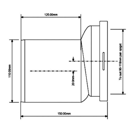 McAlpine Przyłącze kanalizacyjne 90-118x110mm 0,15cm WCE-CON4