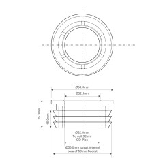 McAlpine Redukcja kanalizacyjna biała 50x32mm FLEXCONN-5032-WH