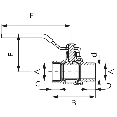 Ferro Zawór kulowy F-POWER nakrętno-wkrętny z dźwignią 1 1/4" KFP41