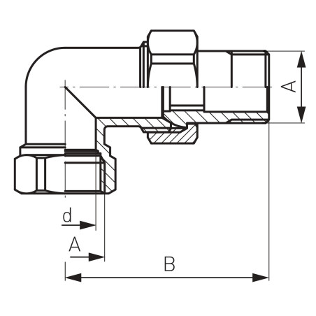 Ferro Śrubunek mosiężny kątowy 1/2" SG5