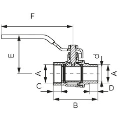 Ferro Zawór kulowy F-POWER nakrętno-wkrętny z dźwignią 3/8" KFP101