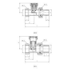 PERFEXIM Zawór grzejnikowy odcinający prosty 1/2" PHA-031 20-031-0001-000