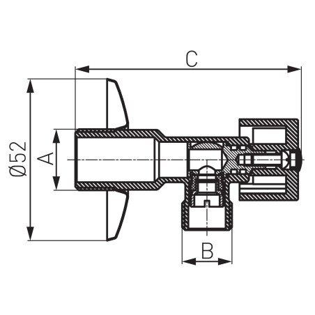 Ferro Zawór kątowy kulowy 1/2" x 1/2" Z1212K