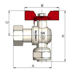 ARCO Sena zawór kulowy kątowy z półśrubunkiem zaciskany do Rur RN-PEX GW 3/4" 20x2 868220