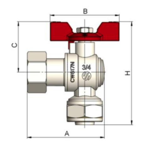 ARCO Sena zawór kulowy kątowy z półśrubunkiem zaciskany do Rur RN-PEX GW 3/4" 20x2 868220