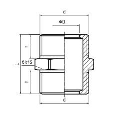 PERFEXIM Nypel Mosiężny Wzmocniony 1" PHA-304/S 07-004-0250-100