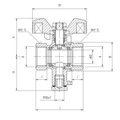 PERFEXIM PERFEKT SYSTEM Zawór kulowy 3/4" z podejściem do czujnika PHA-002C 00-002-0200-003