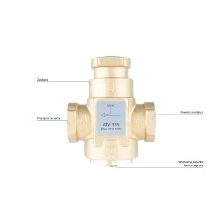 AFRISO Zawór temperaturowy ATV 335 DN25 Rp1" kvs 9 55°C 1633510