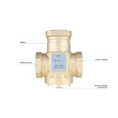 AFRISO Zawór temperaturowy ATV 555 DN32 Rp1 1/4" kvs 9 55°C 1655510