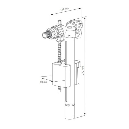 SIAMP Zawór napełniający boczny 1/2" mosiężna końcówka COMPACT95L-1/2M