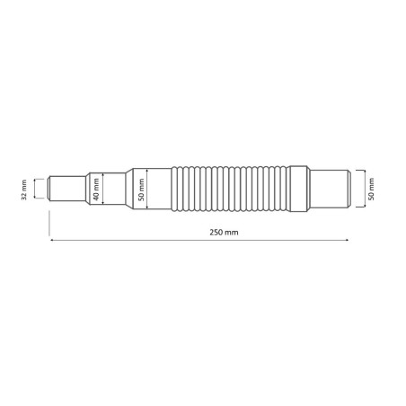 AKCES Złączka biała redukcja bez kielicha 50mm x 50/40/32mm 25cm 23017