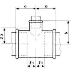 FITTING Trójnik redukcyjny STRONG Ocynk B1 3/4"x1/2"x3/4" GW FIT 130-3/4X1/2