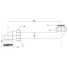 McAlpine Przedłużka do syfonu umywalkowego 5/4"x5/4" 27,5cm HC13-32