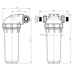 DAFI Filtr systemowy przepływowy polipropylenowy 3/4"