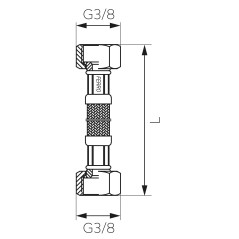 Ferro Wąż przyłączeniowy nakrętno-nakrętny 3/8” PWS93