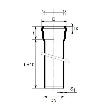 MagnaPlast HT PLUS Rura z kielichem HTEM 110mm 500mm 10420 Kanalizacja