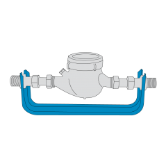 BMeters Konsola wodomierzowa z mosiężnymi śrubunkami 3/4'' 5907738164651