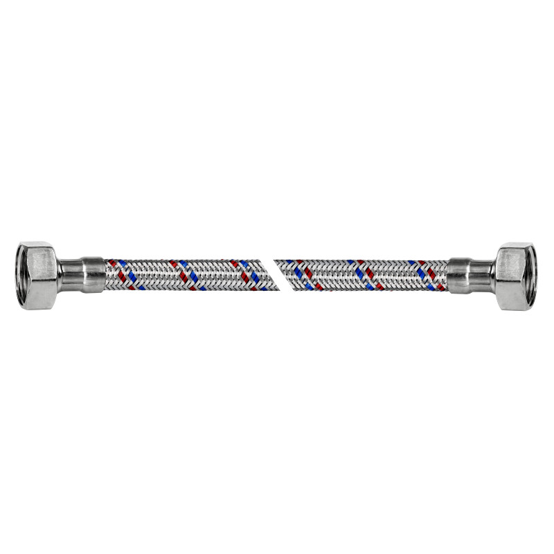 VERO STANDARD Przyłącze proste w oplocie stalowym 1/2"x1/2" GWxGW 100cm DN8 P31V