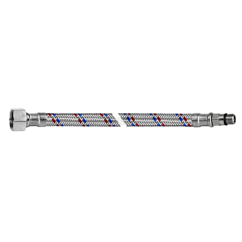 VERO STANDARD Przyłącze proste w oplocie stalowym 3/8"xM10 GWxGZ 60cm DN8 W24V